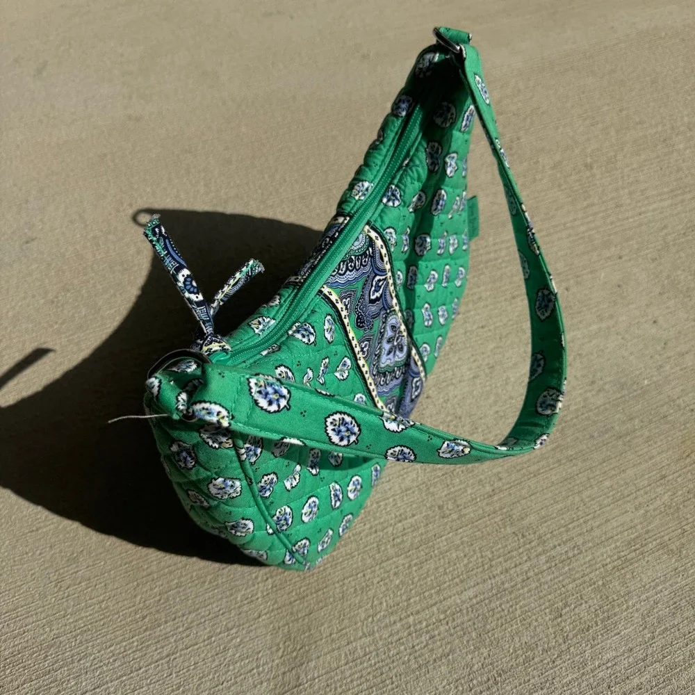 Vera Bradley Green Floral Paisley Quilted Cotton Shoulder Bag Women's OS